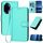 Per Honor 100 Pro YX0070 Custodia per telefono in pelle con fibbia in fibra di carbonio con cordino (azzurro) Per Honor 100 Pro YX0070 Custodia per telefono in pelle con fibbia in fibra di carbonio con cordino (azzurro)