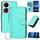 Per Honor X7b 5G YX0070 Custodia per telefono in pelle con fibbia in fibra di carbonio con cordino (azzurro) Per Honor X7b 5G YX0070 Custodia per telefono in pelle con fibbia in fibra di carbonio con cordino (azzurro)