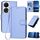 Per Honor X7b 5G YX0070 Custodia per telefono in pelle con fibbia in fibra di carbonio con cordino (viola chiaro) Per Honor X7b 5G YX0070 Custodia per telefono in pelle con fibbia in fibra di carbonio con cordino (viola chiaro)