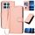 Per Honor X8b YX0070 Custodia per telefono in pelle con fibbia in fibra di carbonio con cordino (rosa) Per Honor X8b YX0070 Custodia per telefono in pelle con fibbia in fibra di carbonio con cordino (rosa)