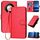 Custodia per telefono in pelle con fibbia in fibra di carbonio per Honor X9b YX0070 con cordino (rosso) Custodia per telefono in pelle con fibbia in fibra di carbonio per Honor X9b YX0070 con cordino (rosso)