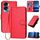 Per Honor X50i 5G / 90 Lite YX0070 Custodia per telefono in pelle con fibbia in fibra di carbonio con cordino (rosso) Per Honor X50i 5G / 90 Lite YX0070 Custodia per telefono in pelle con fibbia in fibra di carbonio con cordino (rosso)