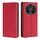 Custodia magnetica in pelle per Xiaomi Redmi A3 4G Skin Feel (rossa)