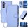 Per Samsung Galaxy S23 FE 5G YX0070 Custodia per telefono in pelle con fibbia in fibra di carbonio con cordino (viola chiaro) Per Samsung Galaxy S23 FE 5G YX0070 Custodia per telefono in pelle con fibbia in fibra di carbonio con cordino (viola chiaro)