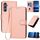 Per Samsung Galaxy S23 FE 5G YX0070 Custodia per telefono in pelle con fibbia in fibra di carbonio con cordino (rosa) Per Samsung Galaxy S23 FE 5G YX0070 Custodia per telefono in pelle con fibbia in fibra di carbonio con cordino (rosa)