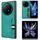 Custodia per telefono con cover posteriore per slot per schede Litchi Texture per vivo X Fold3 (verde)