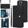 Custodia per telefono in pelle rombica multifunzione a tracolla per Samsung Galaxy S22+ 5G (nera)