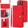 Custodia per telefono in pelle rombica multifunzione a tracolla per Samsung Galaxy S22 5G (rossa)