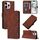 Per iPhone 16 Pro Max Custodia a tracolla in pelle con vibrazione 3D in rilievo (marrone)