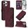 Per iPhone 16 Pro Max Custodia a tracolla in pelle con vibrazione 3D in rilievo (vino rosso)