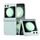 Per Samsung Galaxy Z Flip6 5G 3 in 1 Custodia per telefono in PU con cornice traslucida satinata con trama intrecciata (verde chiaro) Per Samsung Galaxy Z Flip6 5G 3 in 1 Custodia per telefono in PU con cornice traslucida satinata con trama intrecciata (verde chiaro)