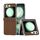 Per Samsung Galaxy Z Flip6 5G 3 in 1 Custodia per telefono in PU con struttura in tessuto satinato traslucido (marrone) Per Samsung Galaxy Z Flip6 5G 3 in 1 Custodia per telefono in PU con struttura in tessuto satinato traslucido (marrone)