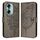 Custodia per telefono in pelle farfalla goffrata per Honor 60 (grigio)