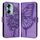 Custodia per telefono in pelle farfalla goffrata per Honor 60 (viola)