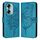 Custodia per telefono in pelle con farfalla goffrata per Honor 60 (blu)
