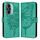 Custodia per telefono in pelle farfalla goffrata per Honor 60 Pro (verde)