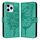 Custodia per telefono in pelle farfalla goffrata per Honor 60 SE (verde)