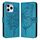 Custodia per telefono in pelle farfalla goffrata per Honor 60 SE (blu)