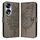 Custodia per telefono in pelle farfalla goffrata per Honor 70 (grigio)