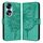 Custodia per telefono in pelle con farfalla goffrata per Honor 70 (verde)