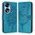 Custodia per telefono in pelle con farfalla goffrata per Honor 70 (blu)