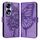 Custodia per telefono in pelle farfalla goffrata per Honor 70 Pro (viola)