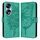 Custodia per telefono in pelle farfalla goffrata per Honor 70 Pro (verde)