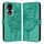 Custodia per telefono in pelle con farfalla goffrata per Honor 80 (verde)
