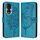 Custodia per telefono in pelle con farfalla goffrata per Honor 80 (blu)