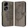 Custodia per telefono in pelle farfalla goffrata per Honor 80 GT (grigia)