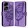 Custodia per telefono in pelle farfalla goffrata per Honor 80 GT (viola)