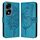 Custodia per telefono in pelle farfalla goffrata per Honor 80 GT (blu)