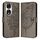 Custodia per telefono in pelle farfalla goffrata per Honor 90 (grigio)