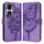 Custodia per telefono in pelle farfalla goffrata per Honor 90 Pro (viola)