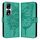 Custodia per telefono in pelle farfalla goffrata per Honor 90 Pro (verde)