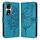 Custodia per telefono in pelle farfalla goffrata per Honor 90 Pro (blu)