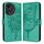 Custodia per telefono in pelle con farfalla goffrata per Honor Play 50 (verde) Custodia per telefono in pelle con farfalla goffrata per Honor Play 50 (verde)