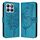 Custodia per telefono in pelle con farfalla goffrata per Honor X8b (blu)