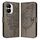 Custodia per telefono in pelle farfalla goffrata per Honor X40i (grigio)