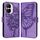 Custodia per telefono in pelle farfalla goffrata per Honor X40i (viola)