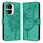 Custodia per telefono in pelle farfalla goffrata per Honor X40i (verde)