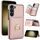 Per Samsung Galaxy S22 5G Custodia per telefono con porta carte antifurto RFID (oro rosa) Per Samsung Galaxy S22 5G Custodia per telefono con porta carte antifurto RFID (oro rosa)