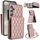 Custodia per telefono RFID con tracolla rombica per Samsung Galaxy S24 5G YM015 (oro rosa) Custodia per telefono RFID con tracolla rombica per Samsung Galaxy S24 5G YM015 (oro rosa)