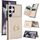 Per Samsung Galaxy S24 Ultra 5G RFID Custodia per telefono con anello antifurto per carte (bianco)