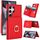 Per Samsung Galaxy S24 Ultra 5G RFID Custodia per telefono con anello antifurto per carte (rosso)