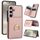 Per Samsung Galaxy S24 5G Custodia per telefono con porta carte antifurto RFID (oro rosa) Per Samsung Galaxy S24 5G Custodia per telefono con porta carte antifurto RFID (oro rosa)