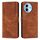 Per vivo Y38 5G Custodia in pelle con motivo a strisce Skin Feel con cordino (marrone)