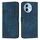 Custodia per cellulare in pelle con motivo a strisce per vivo Y38 5G con cordino (blu)