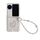Per OPPO Find N3 Flip Custodia per telefono con motivo a cuore e texture a conchiglia perlescente con braccialetto (bianco) Per OPPO Find N3 Flip Custodia per telefono con motivo a cuore e texture a conchiglia perlescente con braccialetto (bianco)