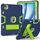Per iPad Air 11 2024 Custodia per tablet PC in silicone acrilico a colori a contrasto con supporto (blu navy giallo verde) Per iPad Air 11 2024 Custodia per tablet PC in silicone acrilico a colori a contrasto con supporto (blu navy giallo verde)